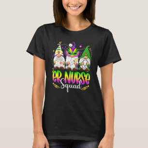 Funny Three Nordic Gnomes Er Nurse Squad Mardi Gra T-Shirt