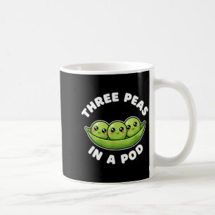 Funny Three Peas In A D Cute Kawaii  Coffee Mug
