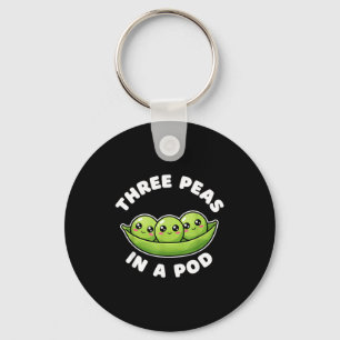 Funny Three Peas In A D Cute Kawaii Keychain
