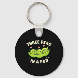 Funny Three Peas In A D Cute Kawaii Keychain
