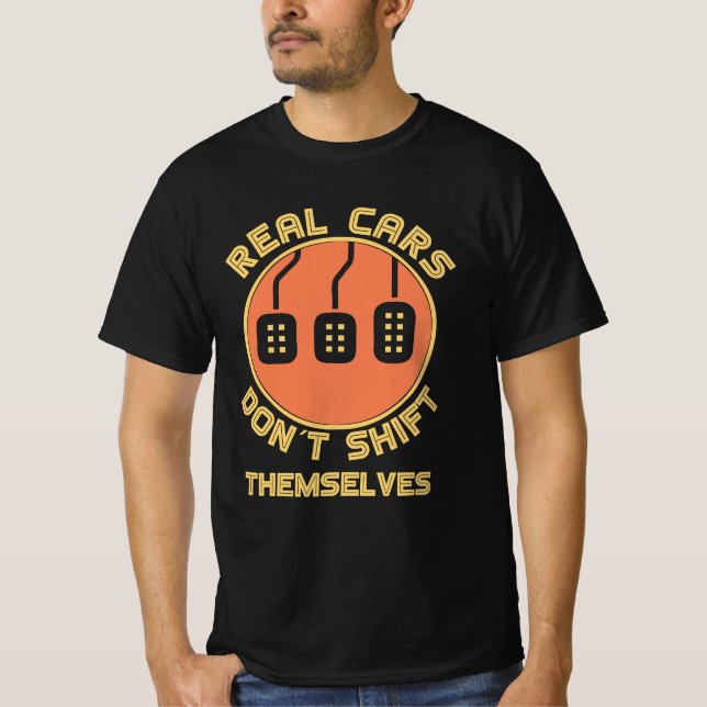 Funny Three Pedals Car Guys gift Classically train T-Shirt (Front)