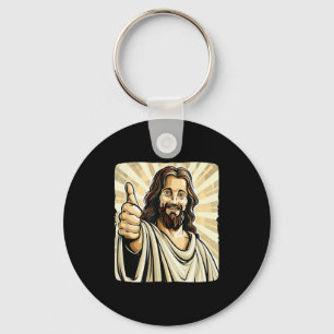 Funny Thumb Up With Jesus Christ Costume  Keychain