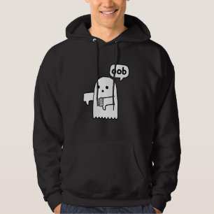 Funny Thumbs Down Ghost Screaming oob Disapproval Hoodie