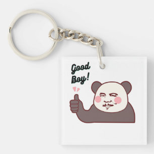 Funny Thumbs Up Panda Meme Keychain