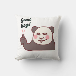 Funny Thumbs Up Panda Meme Throw Pillow