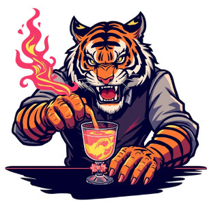 Funny Tiger Bartender T-Shirt   Gift for Bartender