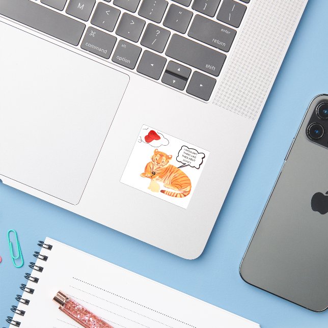 Funny Tiger & Bunny Dilemma – Cute Animal Comic De (Laptop w/ iPhone)