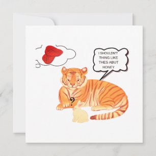 Funny Tiger & Bunny Dilemma – Cute Animal Comic De Invitation