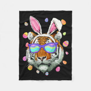 Funny Tiger Bunny Ears Costume Happy Easter Day Fa Fleece Blanket