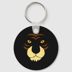 Funny Tiger Face Easy Animal Halloween Costume Keychain