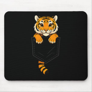 Funny Tiger Peeking In Cket Animal Lover Men Women Mouse Pad