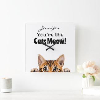 Funny Tiger Tabby Cat Wall Clock