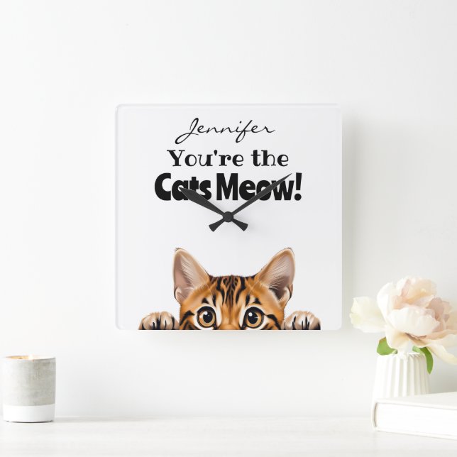 Funny Tiger Tabby Cat Wall Clock (Home)