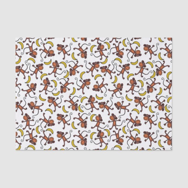 funny tiled monkey lovers tissue paper (Front)