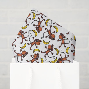 funny tiled monkey lovers tissue paper
