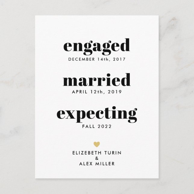 Funny Timeline Pregnancy Announcement One Photo (Front)