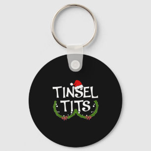 Funny Tinsel Matching Jingle Christmas Couples Keychain