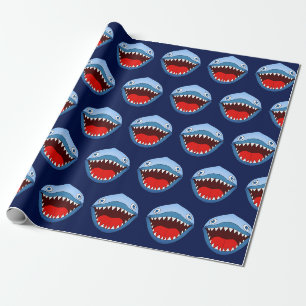 Funny Tiny Shark White Sharp Teeth Wrapping Paper