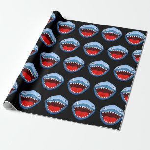 Funny Tiny Shark White Sharp Teeth  Wrapping Paper