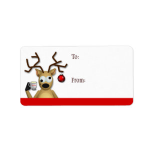 Funny Tipsy Reindeer - Christmas Gift Labels