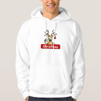 Funny Tipsy Reindeer Christmas Hooded Sweatshirt