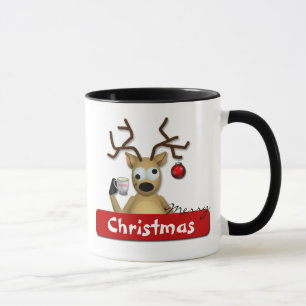 Funny Tipsy Reindeer Merry Christmas Holiday Mug