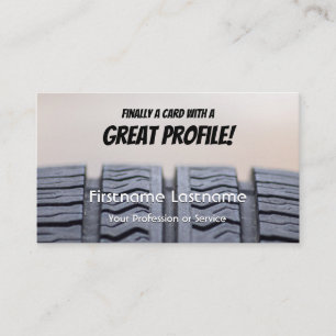 Funny tire fitter and wheel expert tuning business card