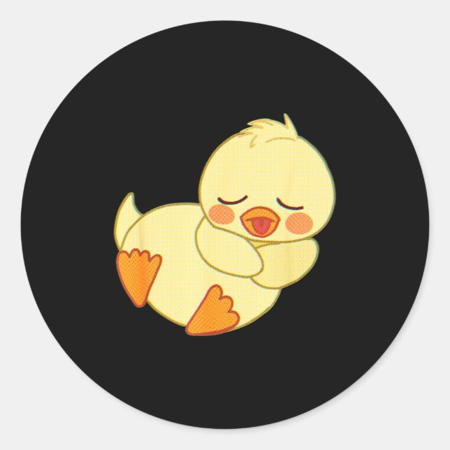 Funny Tired As Duck I Love Cute Ducklings Quote Gi Classic Round Sticker (Front)
