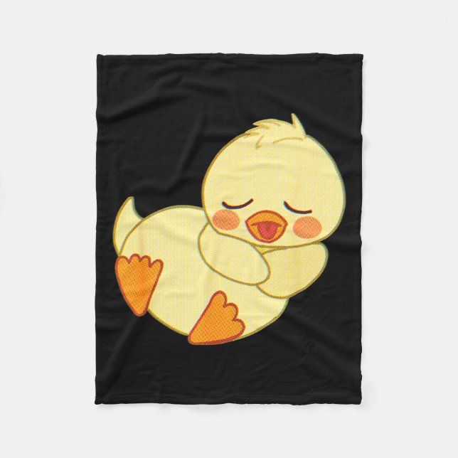 Funny Tired As Duck I Love Cute Ducklings Quote Gi Fleece Blanket (Front)