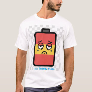 Funny Tired Battery Face T-Shirt