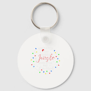 Funny Tired Jingle Lights Christmas  Keychain