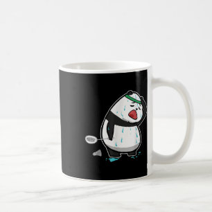Funny Tired Panda Playing Badminton Coffee Mug