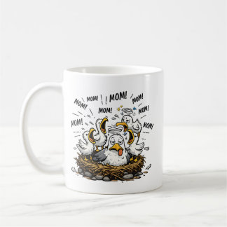Funny Tired Seagull Mom Mother's Day Cartoon Coffee Mug