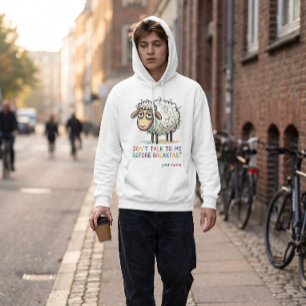 Funny Tired Sheep Don't Talk To Me Before Breakfas Hoodie