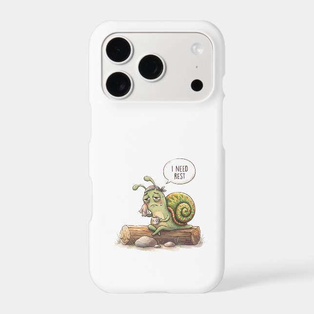 Funny Tired Snail "I Need Rest" Cute Coffee Lover  (Back)