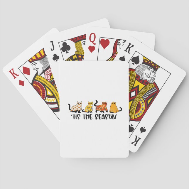 Funny Tis The Season Spooky Halloween Costume Playing Cards (Back)