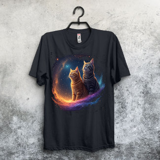 Funny Titanic Cats in Space Galaxy Movie Parody  T-Shirt