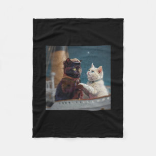 Funny Titanic Movie Cat Meme Rms Cruise Ship Men W Fleece Blanket