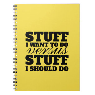 Funny To Do List Notebook Yellow