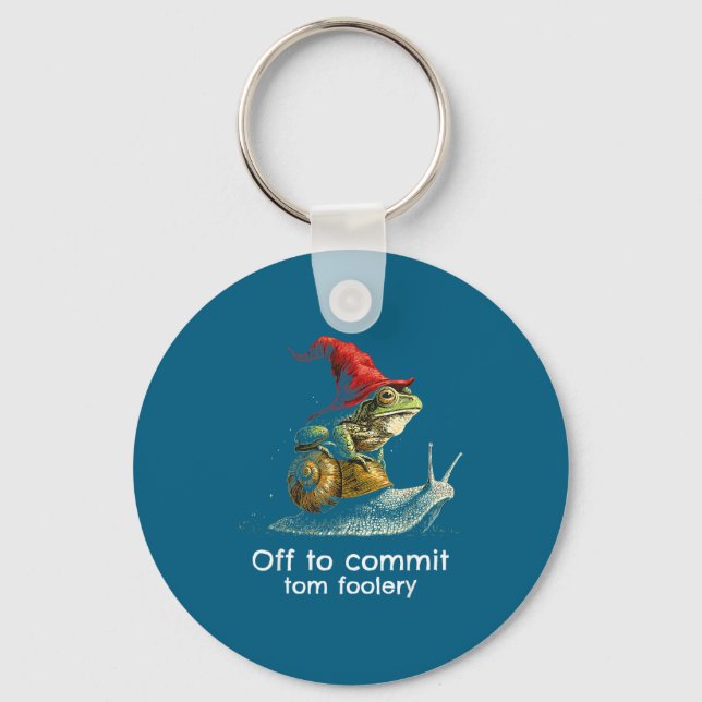 Funny To Frog Saying Off Commit Tom Keychain (Front)
