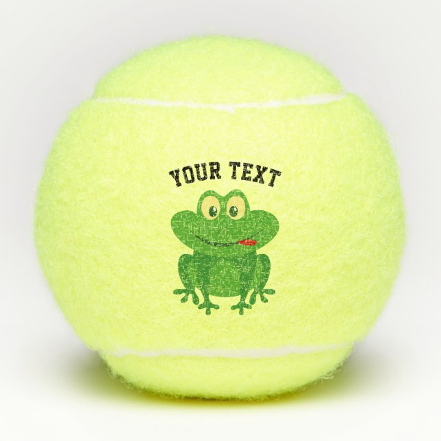 Funny toad frog mascot tennis balls (Front)