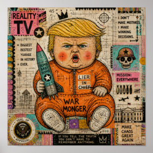 Funny Toddler President Collage Poster