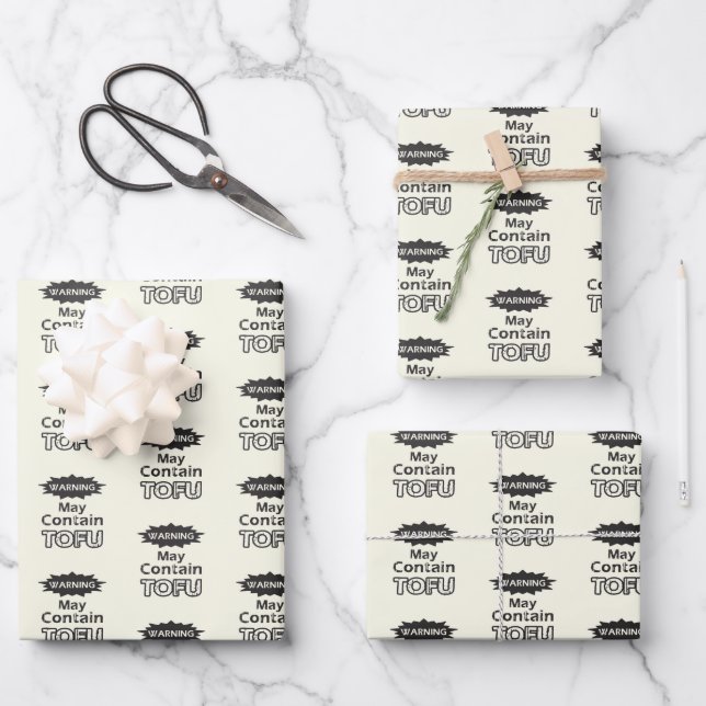 Funny Tofu themed Wrapping Paper (Front)