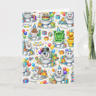 Funny Toilet Birthday Party Card