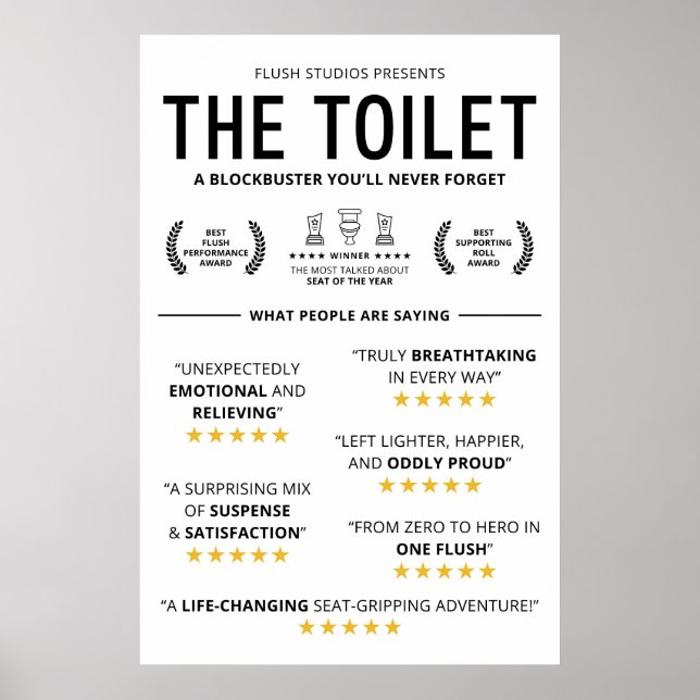 Funny Toilet Reviews Poster (Front)