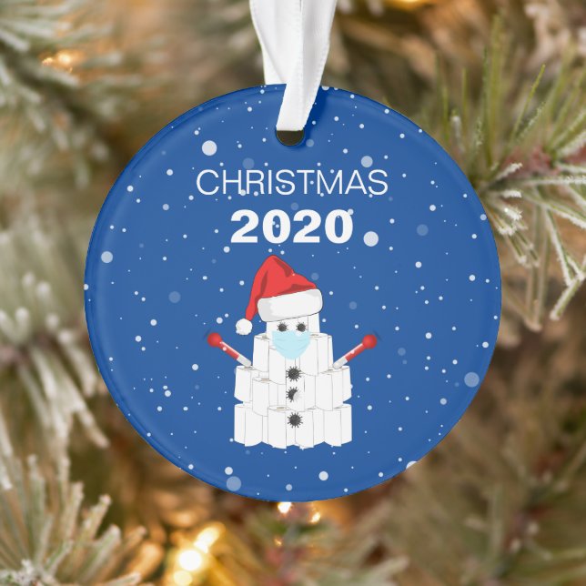 Funny Toilet Roll Snowman 2020 Christmas Tree Ornament (Tree)