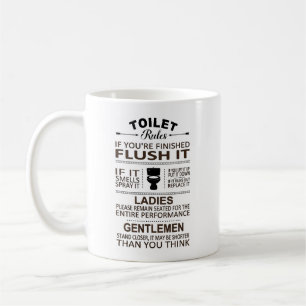 Funny Toilet Rules Bathroom Restoom Sarcasm  Coffee Mug