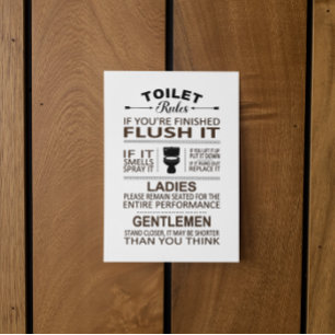 Funny Toilet Rules Bathroom Restroom Humor Postcard