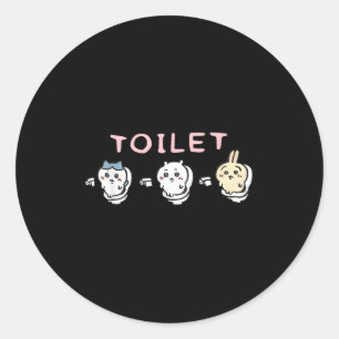 Funny Toilet Time Chikawa Meme  Classic Round Sticker