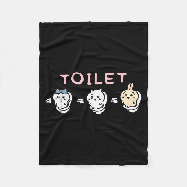 Funny Toilet Time Chikawa Meme  Fleece Blanket (Front)